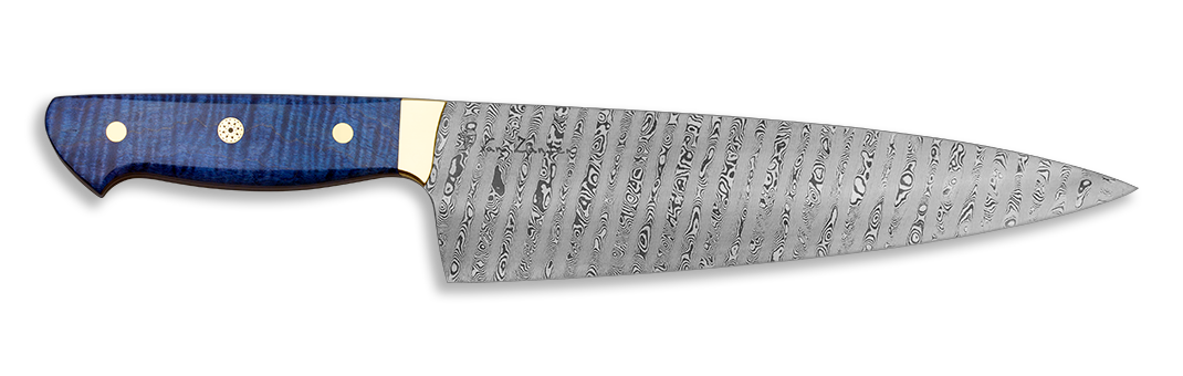 carbon damascus kitchen knife