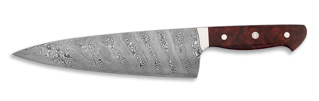 twisted damascus chef's knife