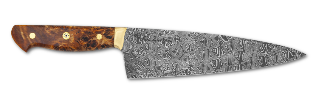 Unique damascus chef's knife